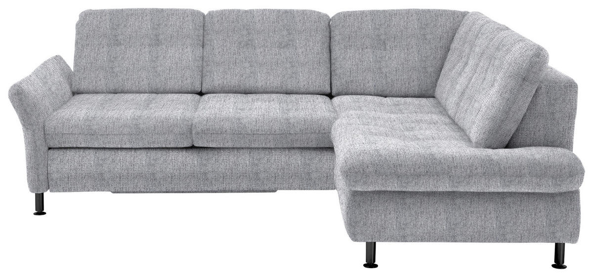 ECKSOFA in Webstoff Alufarben  242/210 cm  - Schwarz/Alufarben, KONVENTIONELL, Textil/Metall (242/210cm) - Beldomo Style