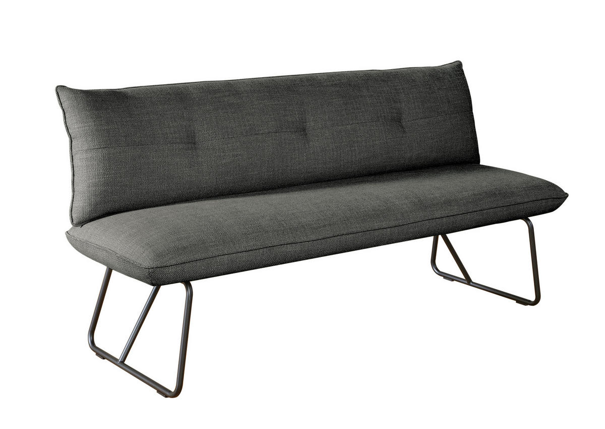 SITZBANK 180/90/70 cm Struktur Anthrazit Metall  - Anthrazit/Schwarz, Design, Textil/Metall (180/90/70cm) - Dieter Knoll