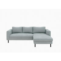 ECKSCHLAFSOFA  mit Rücken echt, Armteil links, Armteil rechts Cord Grau  - Schwarz/Grau, MODERN, Textil/Metall (232/161cm) - Trendmanufaktur