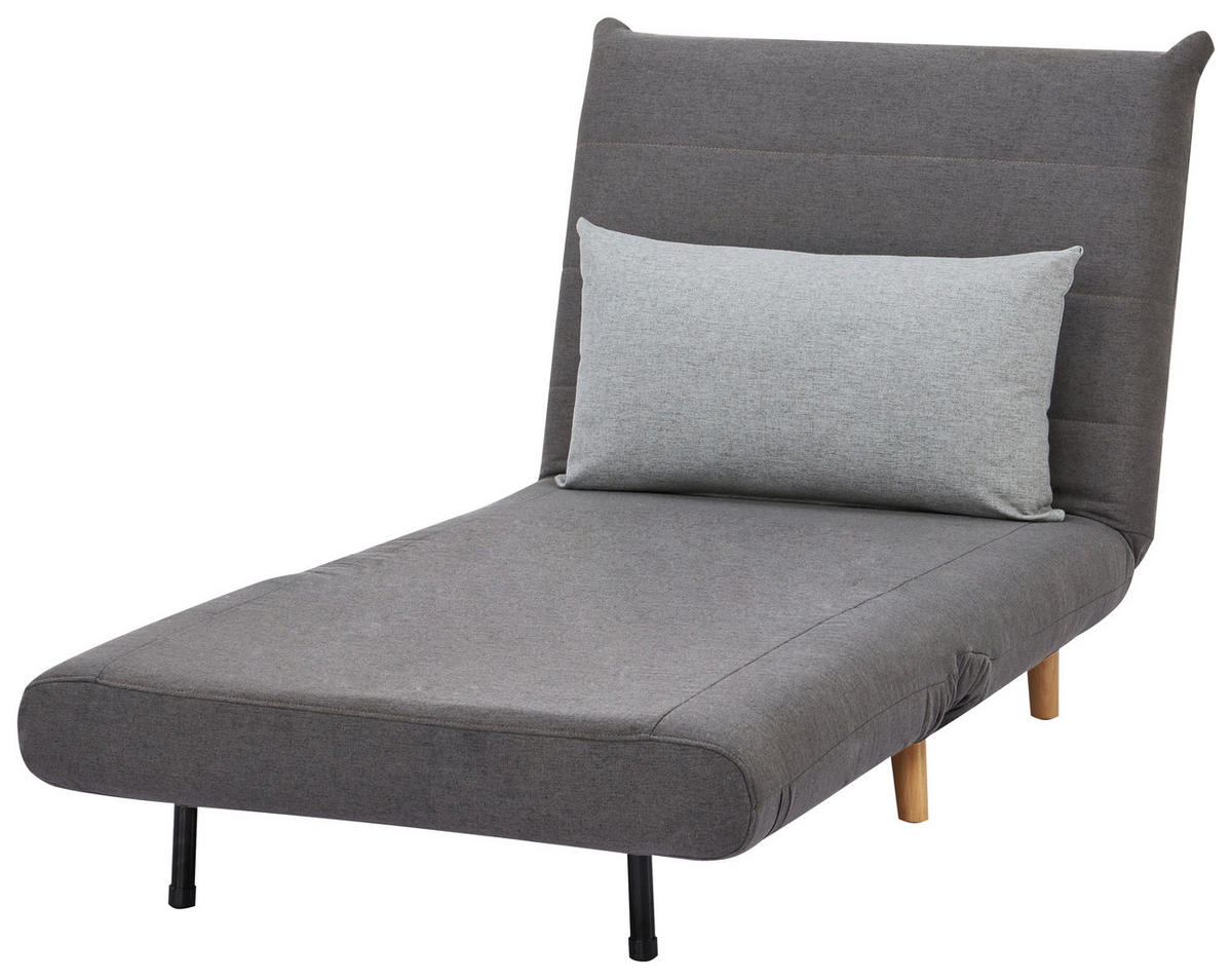 SCHLAFSESSEL Webstoff Grau, Hellgrau    - Hellgrau/Naturfarben, MODERN, Holz/Kunststoff (77/84/91cm) - Livetastic