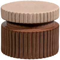 BEISTELLTISCH 48/48/38 cm Braun rund  - Braun, Design, Keramik (48/48/38cm) - Livetastic