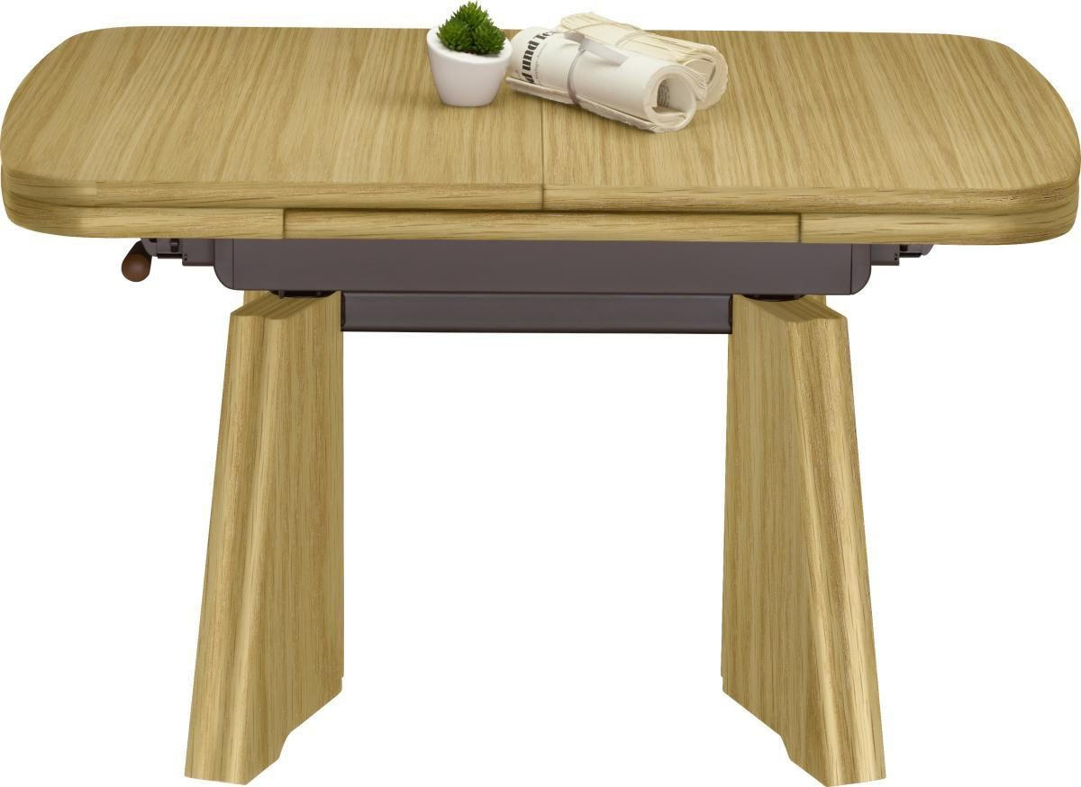 COUCHTISCH in Metall, Holzwerkstoff 90-131/65/56-75 cm  - Eichefarben, Konventionell, Holzwerkstoff/Metall (90-131/65/56-75cm) - Venda
