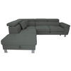 ECKSOFA in Webstoff Grau  - Silberfarben/Grau, Design, Textil/Metall (226/257cm) - Xora