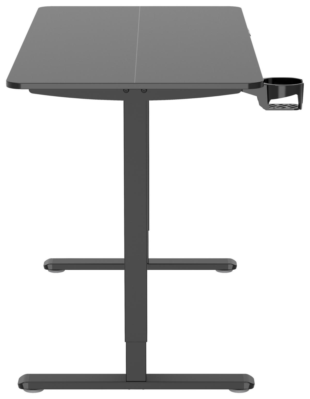SCHREIBTISCH 120/60/70-115 cm Schwarz elektrisch höhenverstellbar  - Schwarz, MODERN, Holzwerkstoff/Kunststoff (120/60/70-115cm) - Livetastic