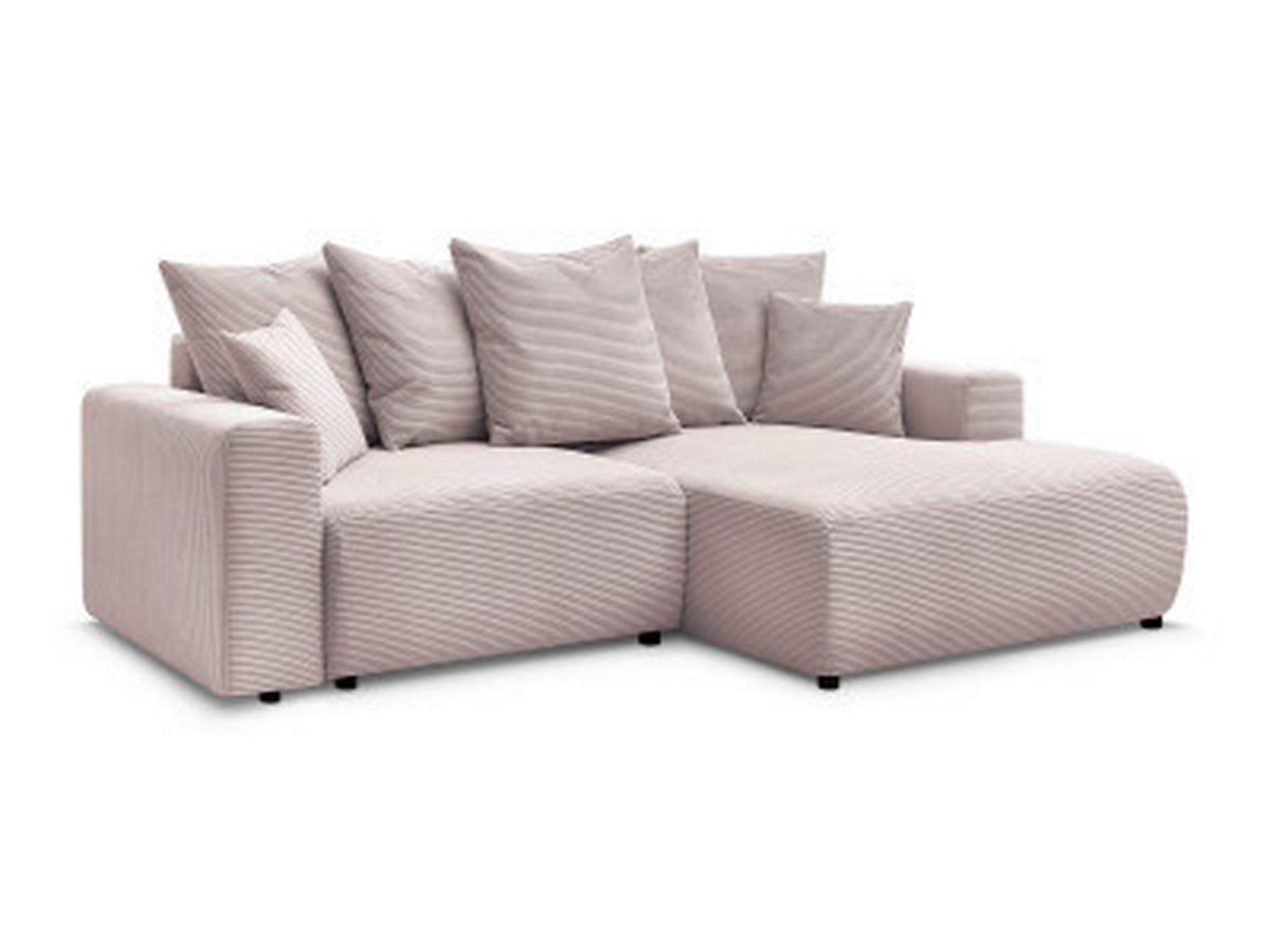 ECKSOFA Ottomane rechts  ATILLA Lila Cord  - Lila/Schwarz, MODERN, Kunststoff/Textil (244/149cm)