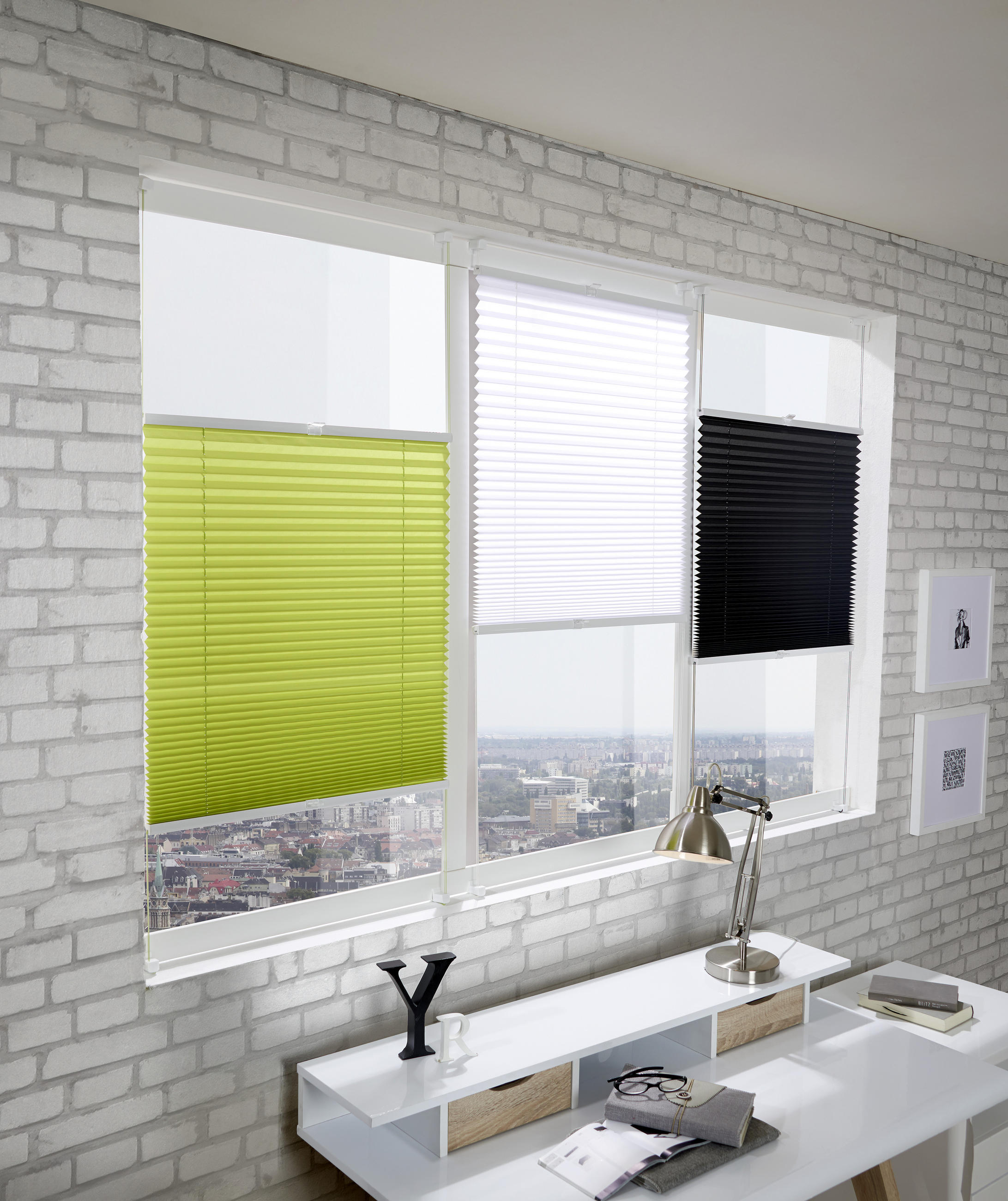 PLISSEE halbtransparent 60/130 cm - Grau, Design, Textil (60/130cm) - Homeware