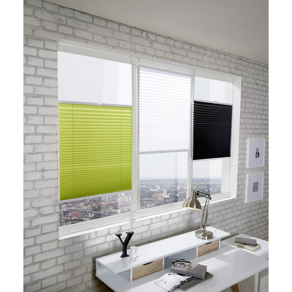 Thumbnail - Xxxl Plissee, Grün, Textil, Uni, 50x130 cm, Länge universell einstellbar, Wohntextilien, Rollos & Jalousien, Plissees