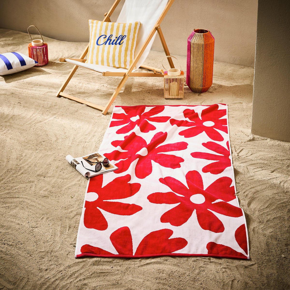 STRANDTUCH Rot 90/180 cm  - Rot, Textil (90/180cm) - Esposa