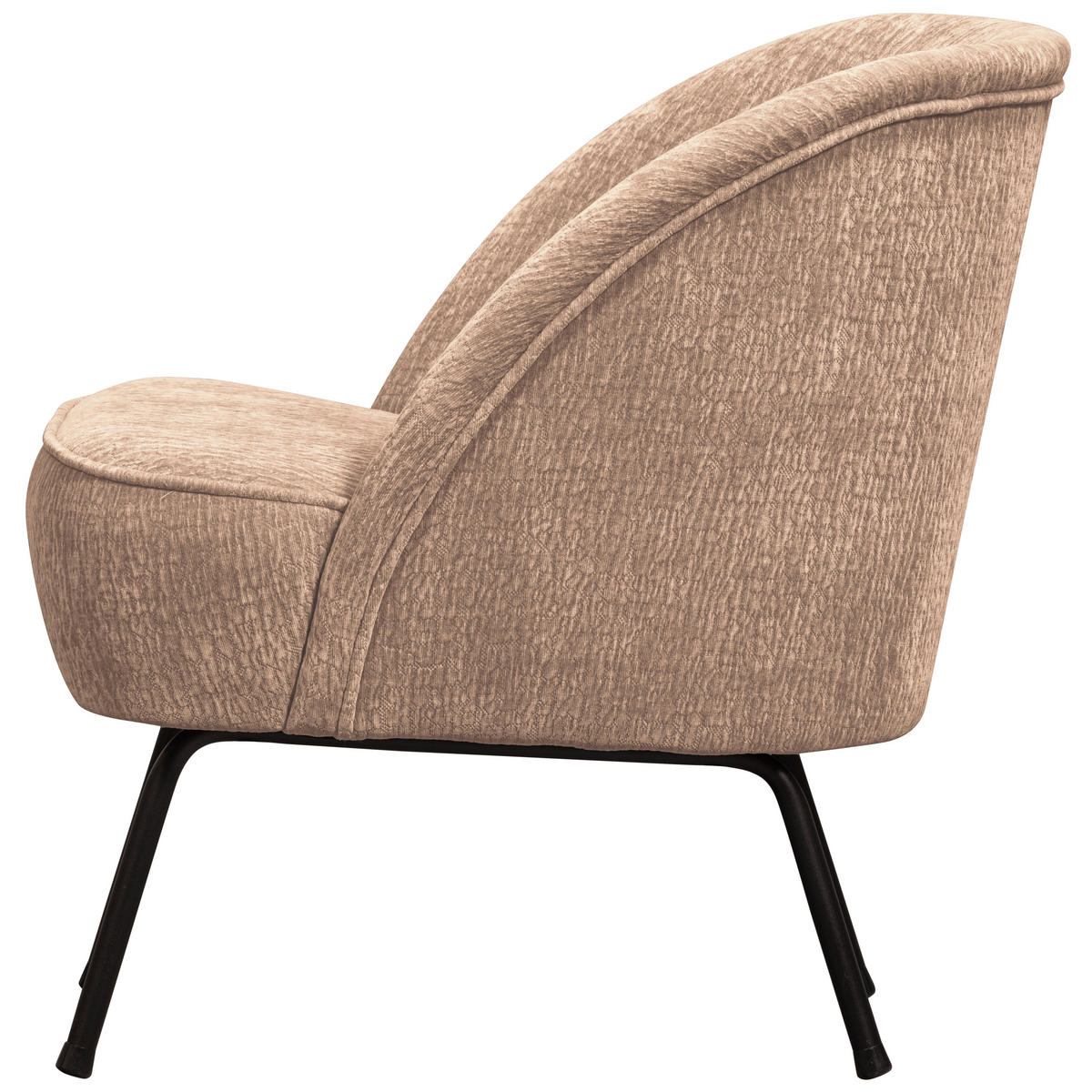 SESSEL in Chenille Sandfarben  - Sandfarben/Schwarz, Design, Textil/Metall (57/69/70cm) - Livetastic