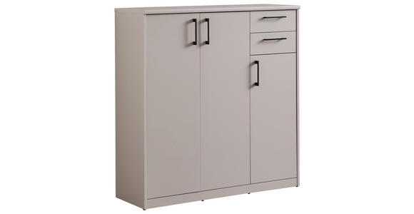 KOMMODE , 106/110/36 cm, 2 Schublade(n)  - Kaschmir/Silberfarben, Basics, Holzwerkstoff/Kunststoff (106/110/36cm) - Xora