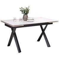 ESSTISCH Metall, Keramik 140-200/90/76 cm  - Weiss/Schwarz, Design, Keramik/Metall (140-200/90/76cm) - Hom`in