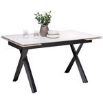 ESSTISCH in Metall, Keramik 140-200/90/76 cm  - Schwarz/Weiß, Design, Keramik/Metall (140-200/90/76cm) - Hom`in
