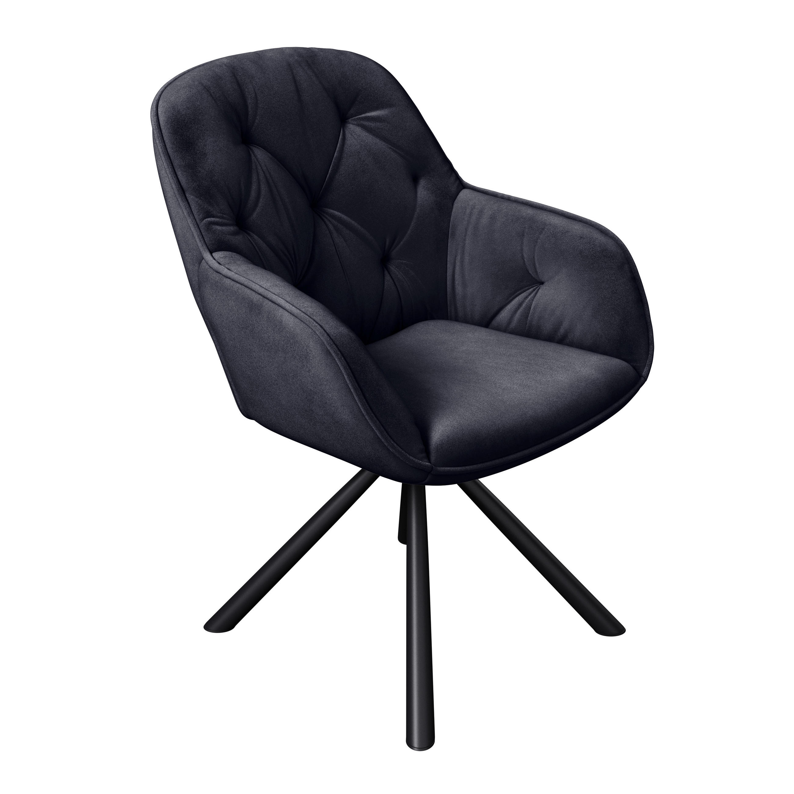 STOL MED ARMSTÖD järn sammet  - svart, Klassisk, metall/textil (62/85/62cm) - Hom`in