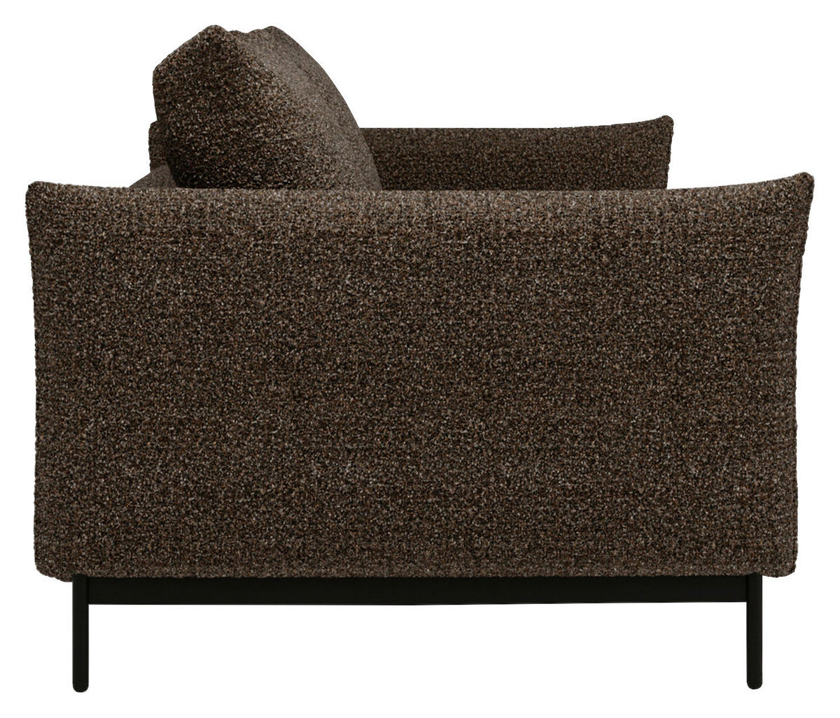 SOFA in Chenille Dunkelbraun, Schwarz  - Dunkelbraun/Schwarz, Design, Textil/Metall (223/96/95cm) - Livetastic