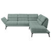 ECKSOFA in Flachgewebe Salbeigrün  - Salbeigrün/Schwarz, Design, Textil/Metall (256-363/212-253cm) - Dieter Knoll
