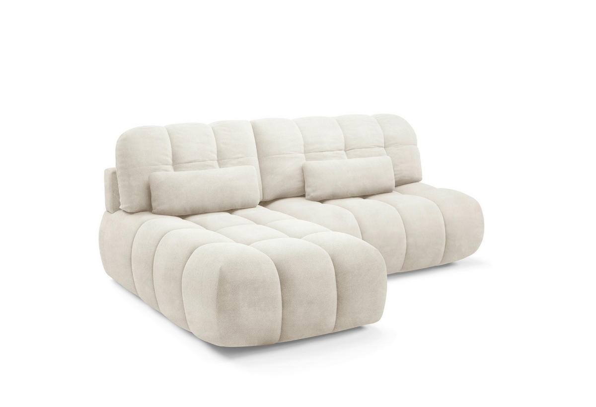 ECKSOFA TARANTO in Webstoff Beige  172/225 cm  - Beige/Schwarz, Design, Kunststoff/Textil (172/225cm) - Livetastic