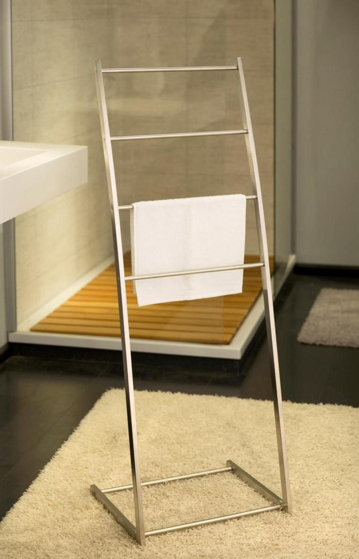 HANDTUCHSTÄNDER - Edelstahlfarben, Design, Metall (43/119/34cm)