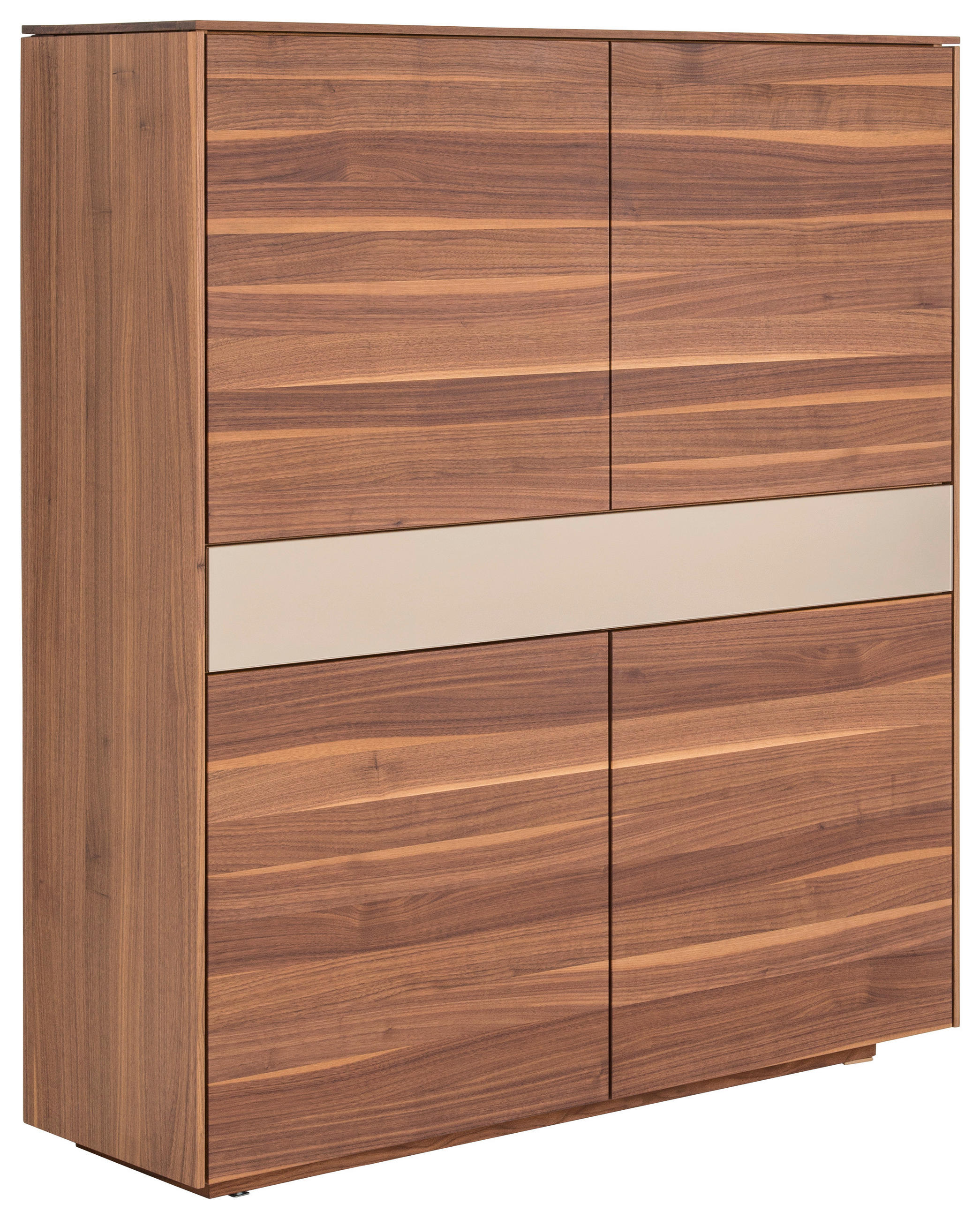 HIGHBOARD  in 132,9/150,2/41,8 cm  - Nussbaumfarben/Bronzefarben, Design, Glas/Holz (132,9/150,2/41,8cm) - Team 7