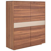 HIGHBOARD  in 132,9/150,2/41,8 cm  - Nussbaumfarben/Bronzefarben, Design, Glas/Holz (132,9/150,2/41,8cm) - Team 7