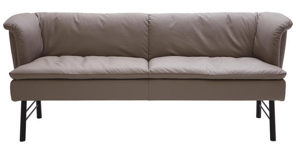 SITZBANK Echtleder Anthrazit, Taupe - Taupe/Anthrazit, KONVENTIONELL, Leder/Metall (220/85/69cm) - Valnatura