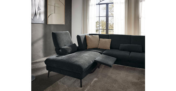 WOHNLANDSCHAFT in Webstoff Anthrazit - Anthrazit/Schwarz, Design, Textil/Metall (208/354/157cm) - Dieter Knoll