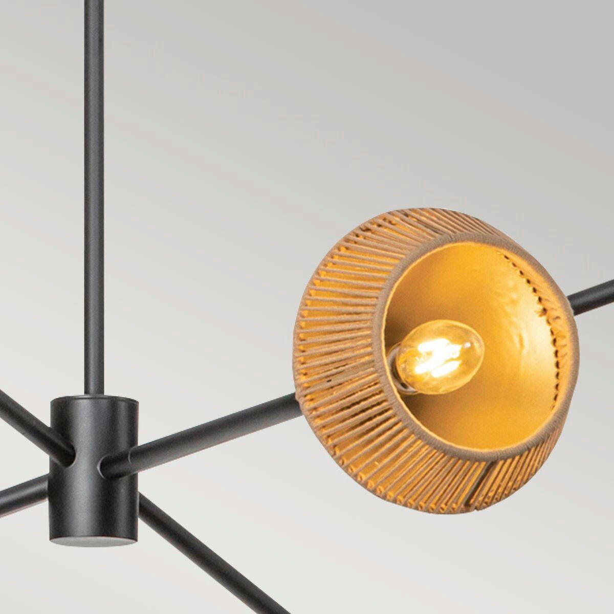 KRONLEUCHTER 40,6/95,3 cm   - Schwarz/Naturfarben, KONVENTIONELL, Textil/Metall (40,6/95,3cm) - Elstead Lighting