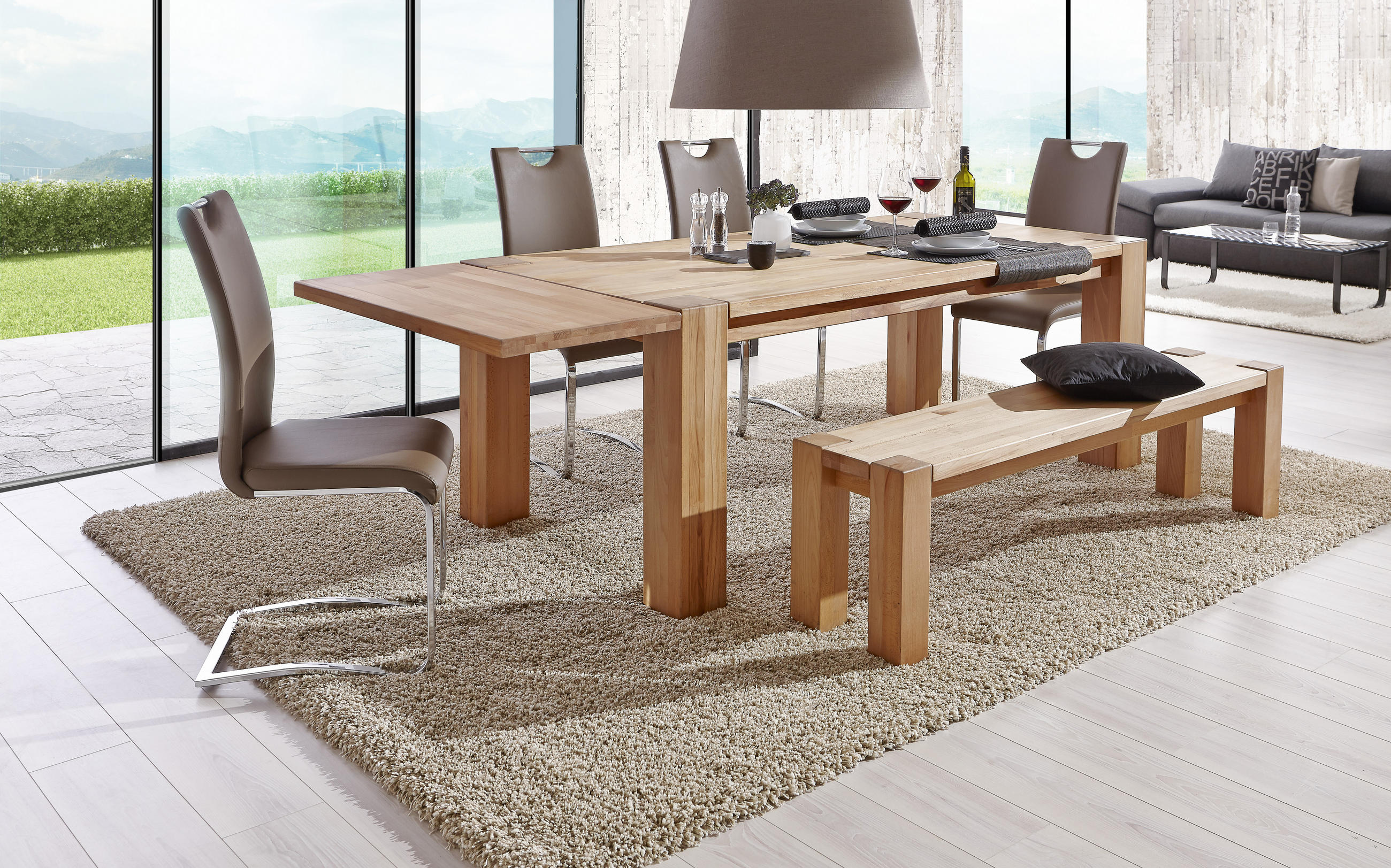 ESSTISCH Kernbuche massiv rechteckig Kernbuche  - Kernbuche, Natur, Holz (200/100/75cm) - Carryhome
