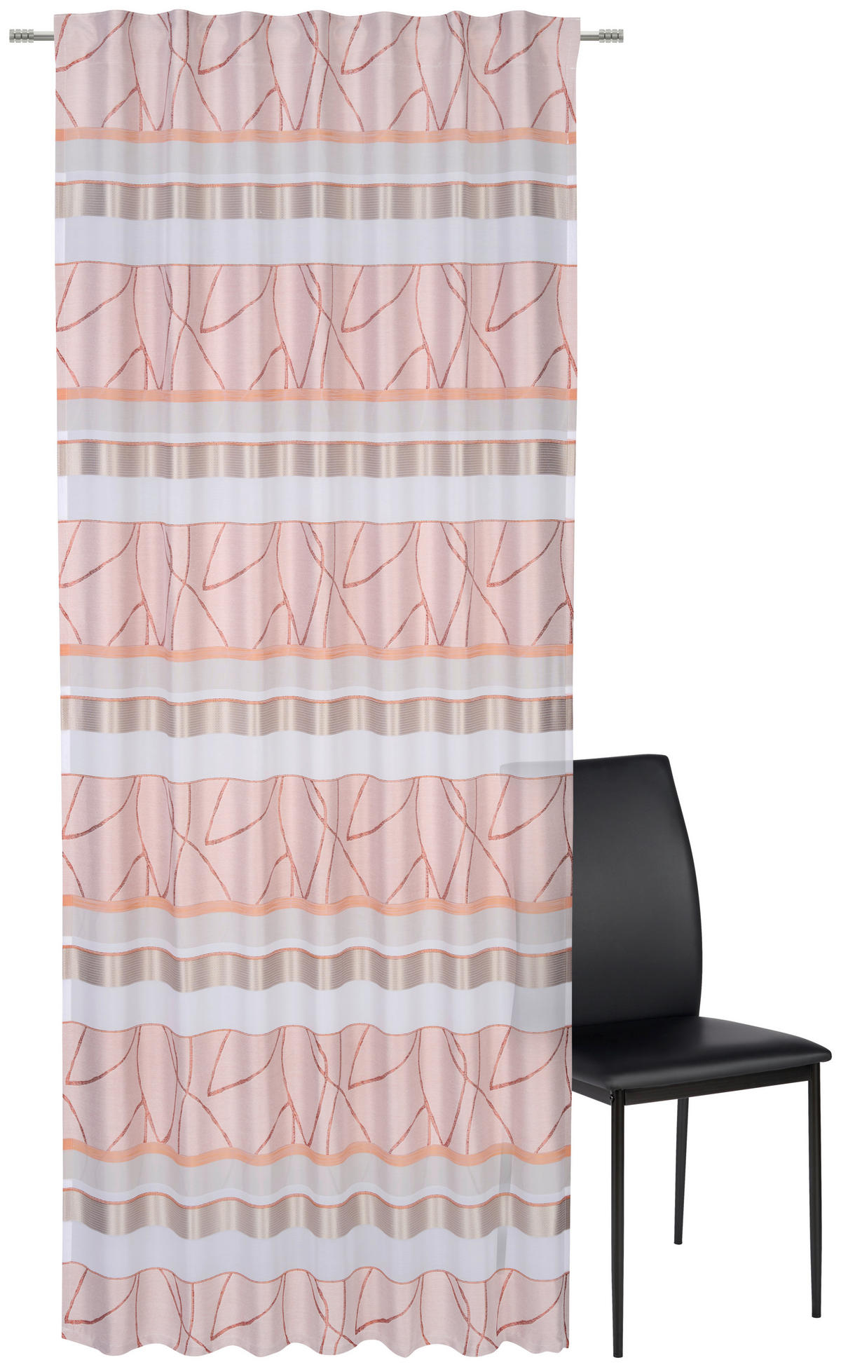 FERTIGVORHANG halbtransparent  - Kupferfarben, Design, Textil (140/255cm) - Novel