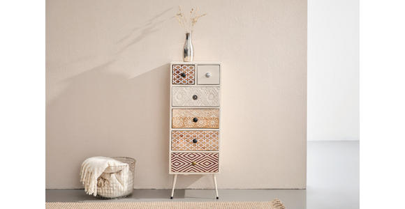 KOMMODE , 40/108/35 cm, 6 Schublade(n)  - Goldfarben/Schwarz, LIFESTYLE, Holz/Metall (40/108/35cm) - Landscape