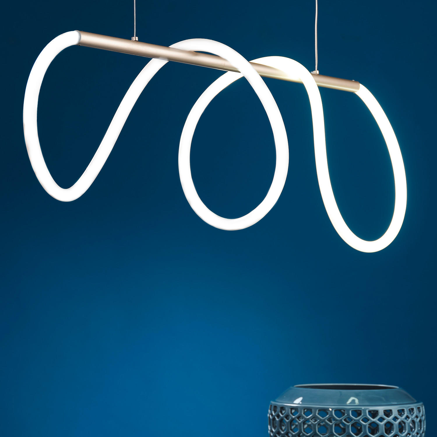 LED-HÄNGELEUCHTE 90/90/120 cm   - Silberfarben, Design, Kunststoff/Metall (90/90/120cm)