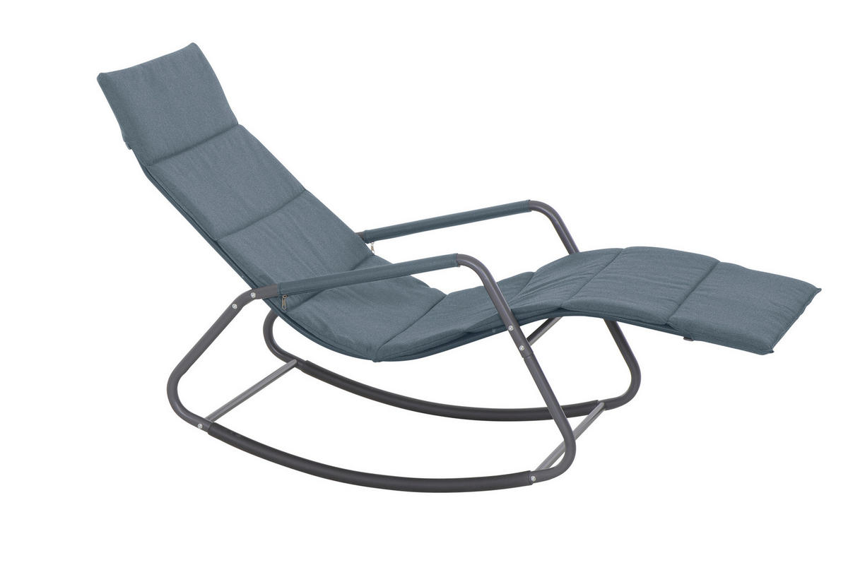 GARTEN-RELAXLIEGE 57/81/143 cm  - Blaugrau, KONVENTIONELL, Kunststoff/Textil (57/81/143cm) - Siena Garden