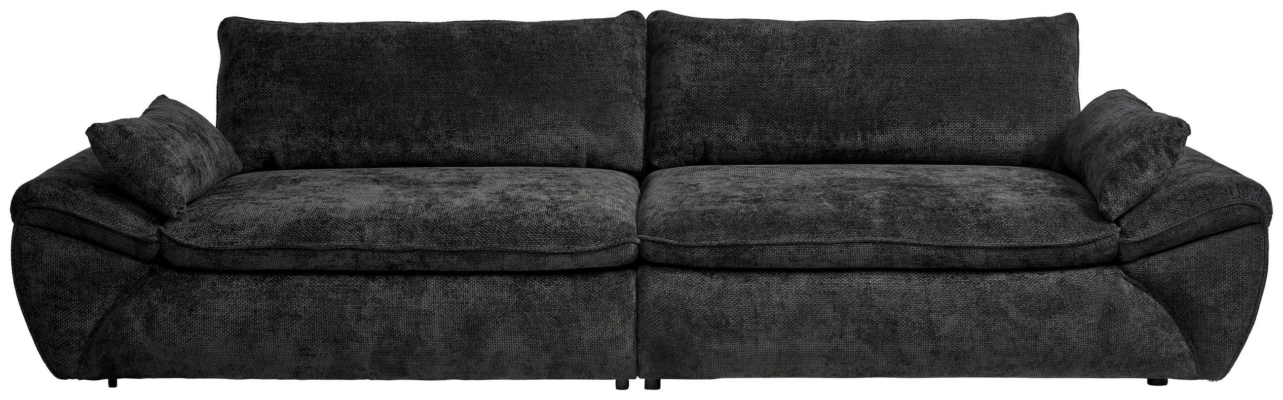 BIGSOFA Struktur Schwarz  - Schwarz, KONVENTIONELL, Kunststoff/Textil (302/80/120cm) - Hom`in