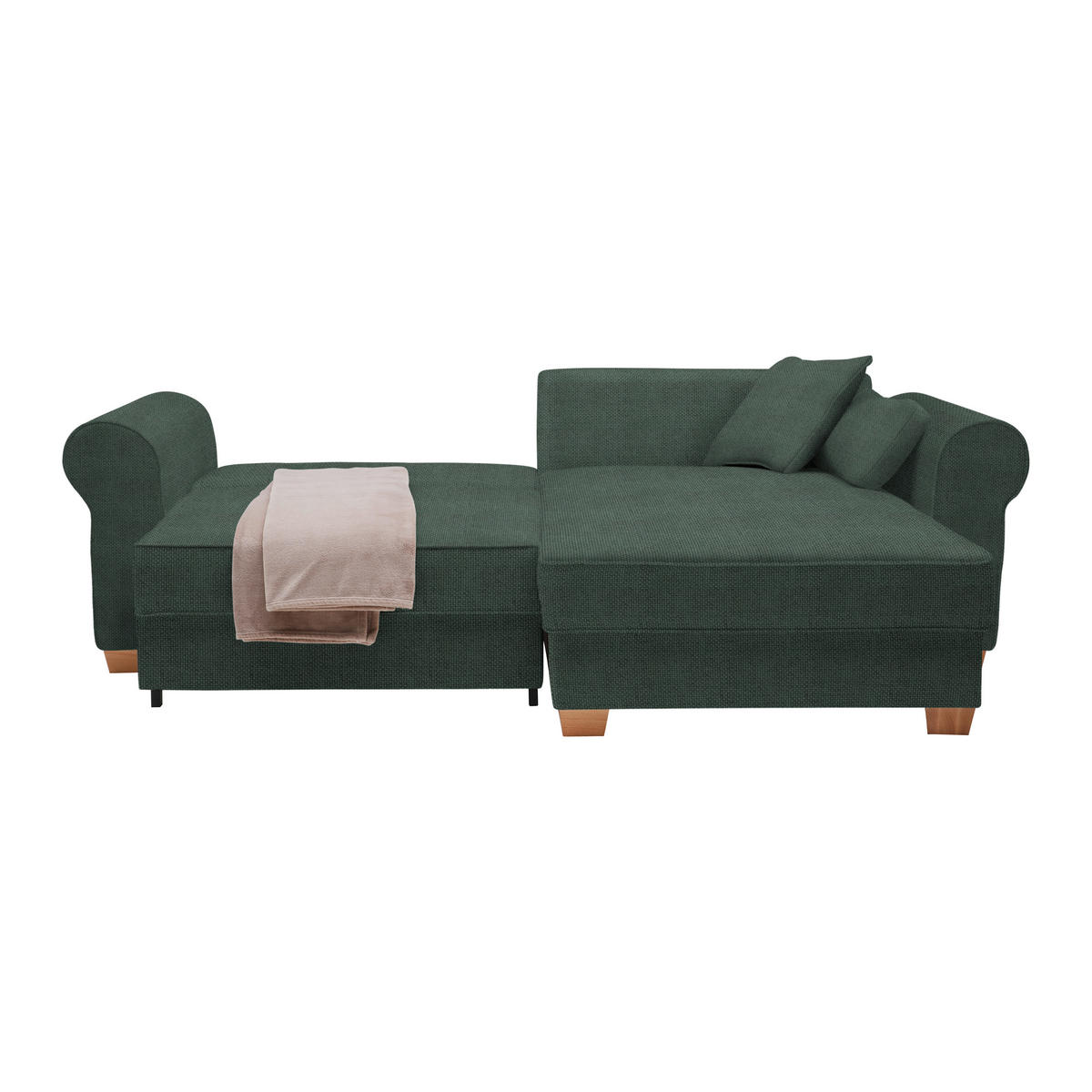 HÖRNSOFFA i mörkgrön  - mörkgrön, Modern, trämaterial/trä (255/185cm) - MID.YOU