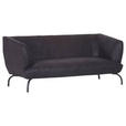 3-SITZER-SOFA Mikrofaser Anthrazit, Braun  - Anthrazit/Schwarz, KONVENTIONELL, Textil/Metall (185/79/85cm) - Carryhome