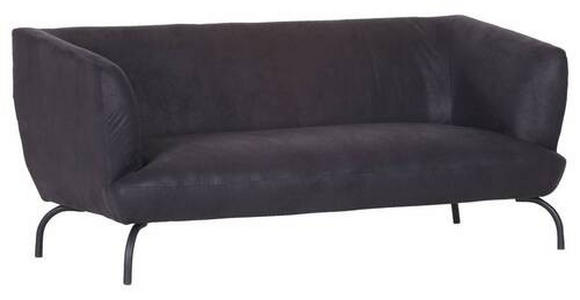 3-SITZER-SOFA Mikrofaser Braun, Anthrazit - Anthrazit/Schwarz, KONVENTIONELL, Textil/Metall (185/79/85cm) - Carryhome