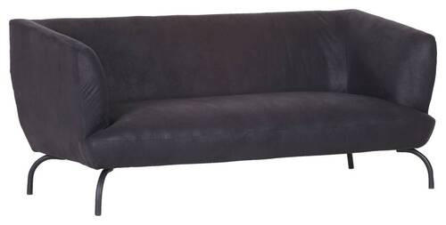 3-SITZER-SOFA in Mikrofaser Anthrazit, Braun  - Anthrazit/Schwarz, Konventionell, Textil/Metall (185/79/85cm) - Carryhome