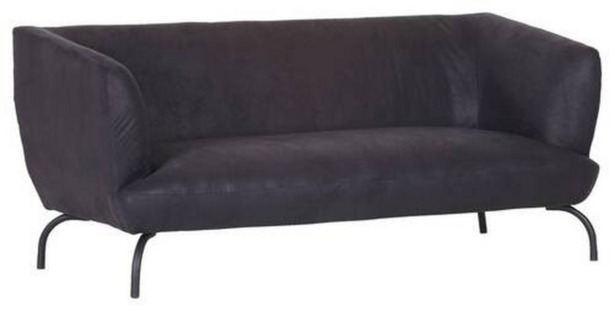 3-SITZER-SOFA in Mikrofaser Anthrazit, Braun  - Anthrazit/Schwarz, Konventionell, Textil/Metall (185/79/85cm) - Carryhome