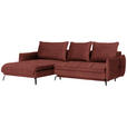ECKSOFA Rostfarben Flachgewebe  - Rostfarben/Schwarz, LIFESTYLE, Textil/Metall (180/273cm) - Hom`in