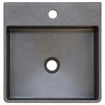 WASCHBECKEN 42/13/42 cm  - Schwarz, Basics, Stein (42/13/42cm) - Linea Natura