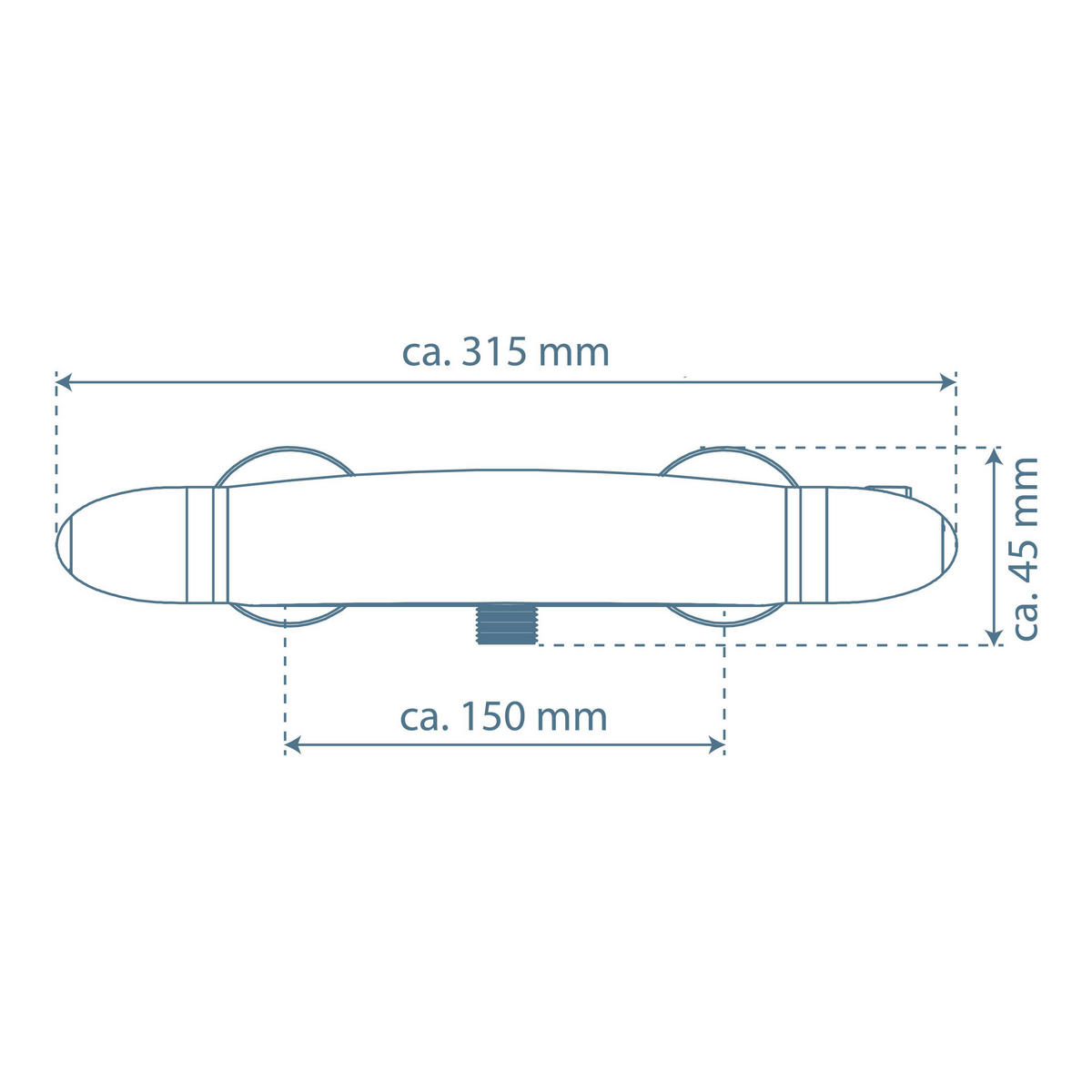 DUSCHARMATUR  - Chromfarben, Design, Metall (31/10/7cm) - Schütte