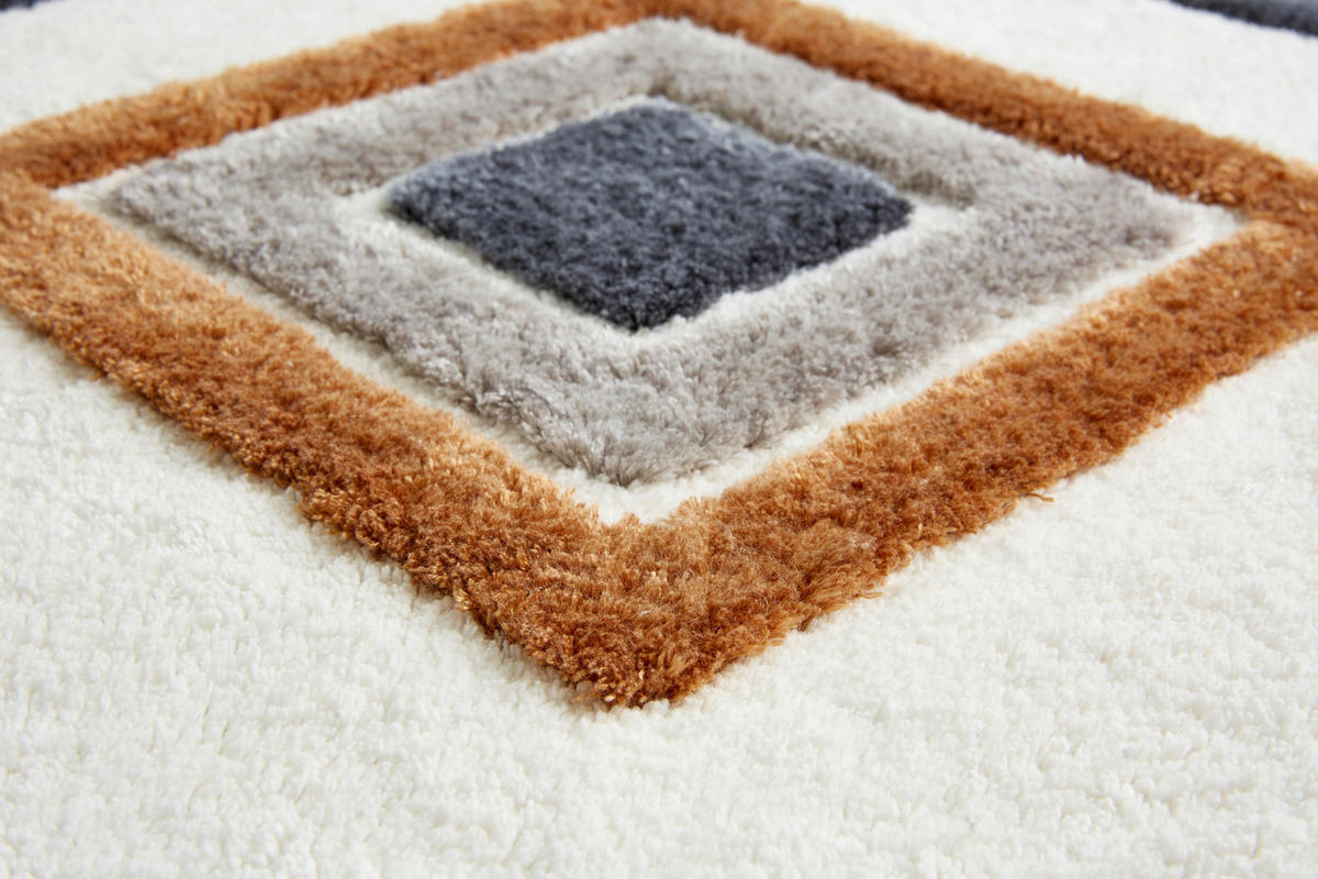 BADTEPPICH Barbados Braun, Grau, Schwarz, Weiß 67/110 cm  - Schwarz/Braun, Basics, Textil (67/110cm) - Schöner Wohnen