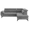 ECKSOFA in Grau  - Schwarz/Grau, Textil/Metall (265/207cm) - MID.YOU