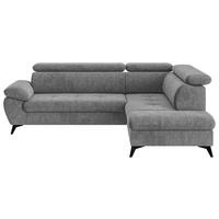 ECKSOFA in Grau  - Schwarz/Grau, Textil/Metall (265/207cm) - MID.YOU