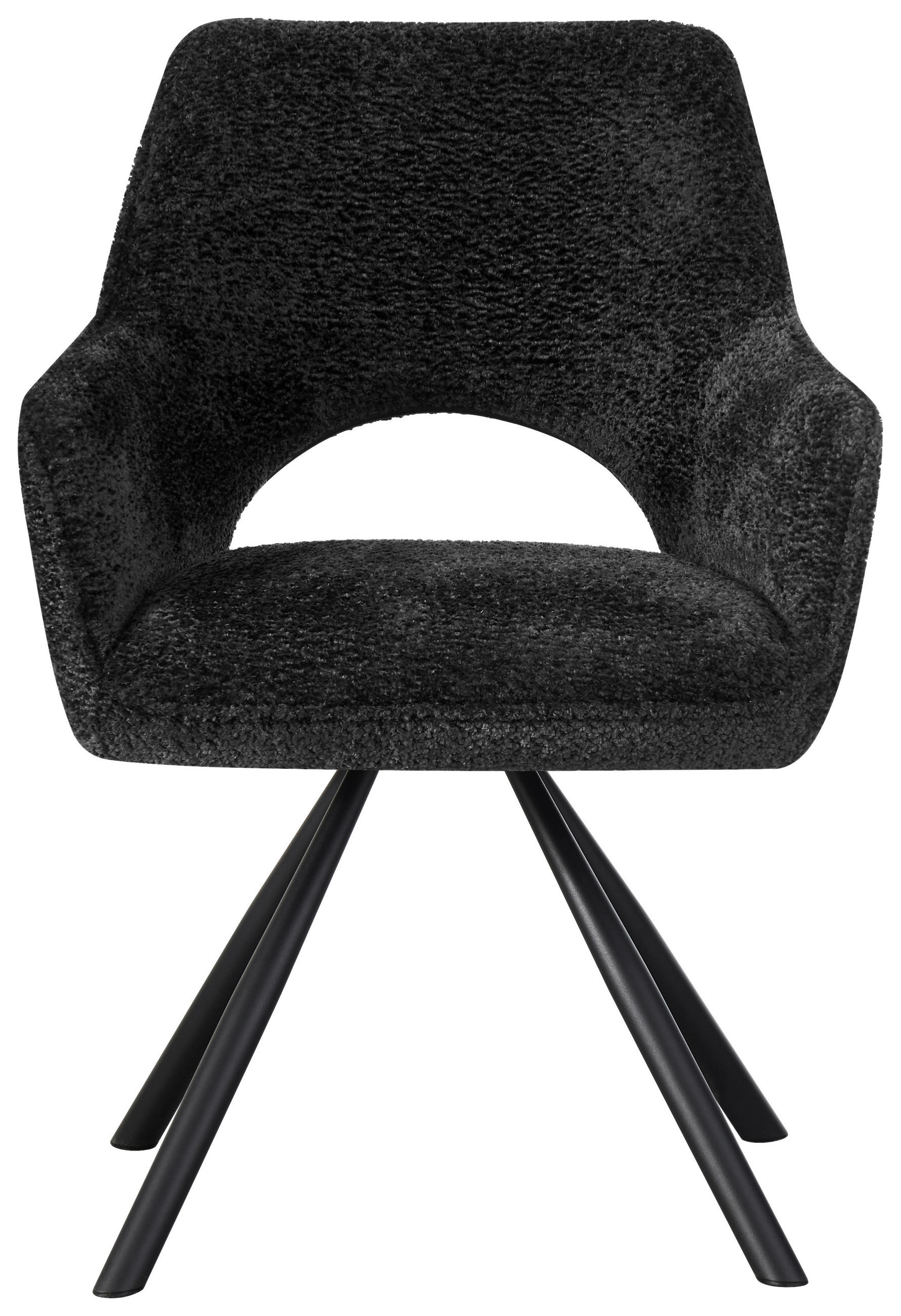 ARMLEHNSTUHL  in Eisen Teddystoff  - Schwarz, Design, Textil/Metall (60/85/63cm) - Ambia Home