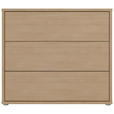 KOMMODE , 95/83/42 cm, 3 Schublade(n)  - Eichefarben/Silberfarben, Trend, Holzwerkstoff/Kunststoff (95/83/42cm) - Carryhome