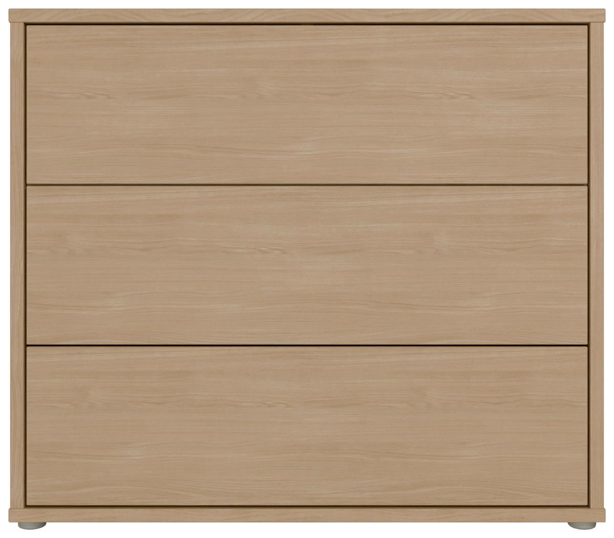 KOMMODE , 95/83/42 cm, 3 Schublade(n)  - Eichefarben/Silberfarben, Trend, Holzwerkstoff/Kunststoff (95/83/42cm) - Carryhome