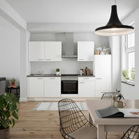 KÜCHENBLOCK 300 cm   Weiss, Schieferfarben  - Weiss/Schieferfarben, Modern, Holzwerkstoff/Metall (300cm) - Nobilia