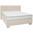 BOXSPRINGBETT 160/200 cm  in Beige  - Chromfarben/Beige, KONVENTIONELL, Textil (160/200cm) - Dieter Knoll
