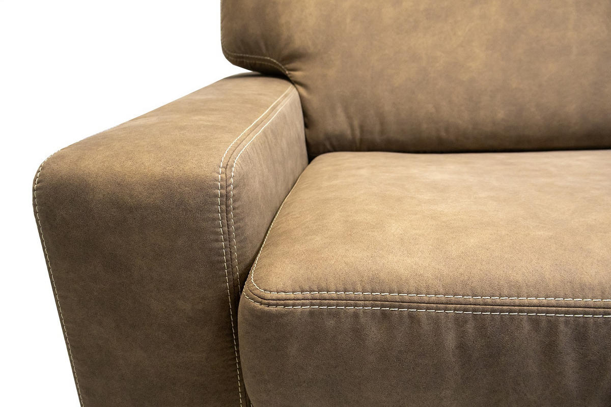 SAROKKANAPÉ textil taupe  - bézs/taupe, Basics, textil/fa (277/91/175cm) - Andante