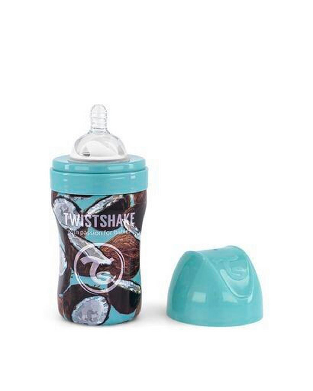 BABYFLASCHE 330 ml  - Braun/Weiß, Trend, Kunststoff/Metall (7.6/7.6/19.2cm) - Twistshake
